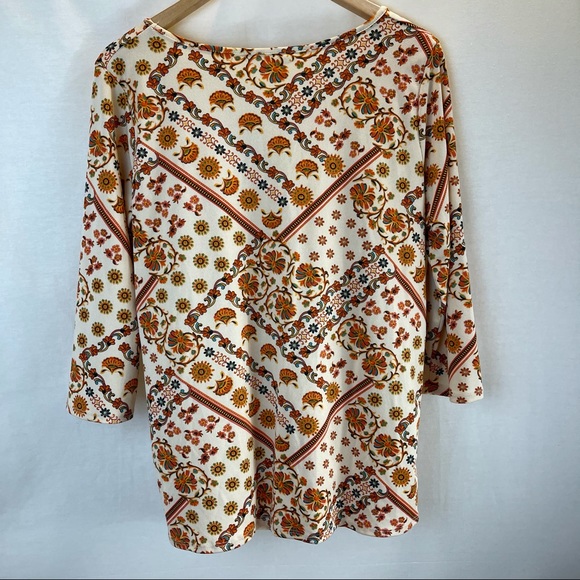 Amana Casual Red/Orange Bohemian Print Knot Front - Picture 2 of 8